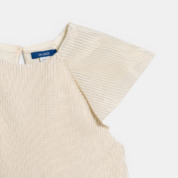 فستان بكشكشة باللون البيج الذهبي للفتيات